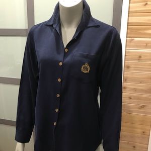 Classic navy blouse.